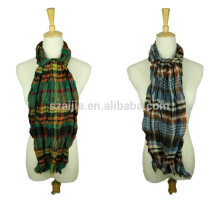 Fashion ladies 100 viscose plaid extra longues foulard pashmina